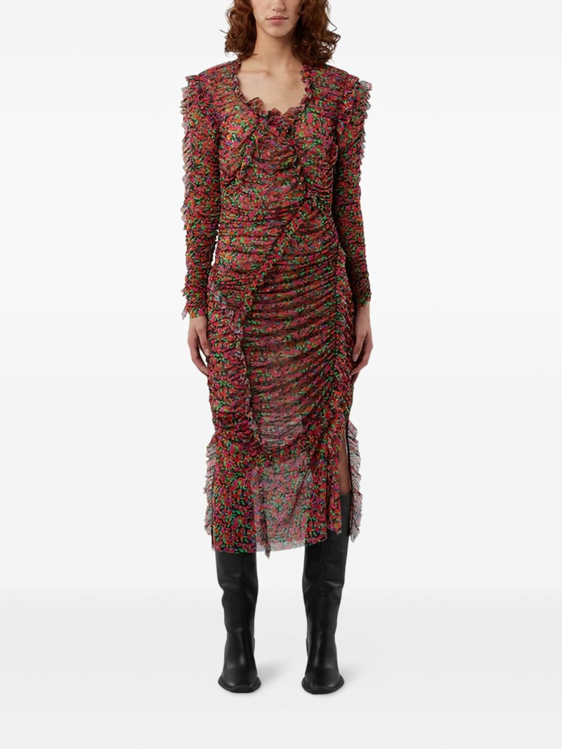MSGM floral-print midi dress outlook