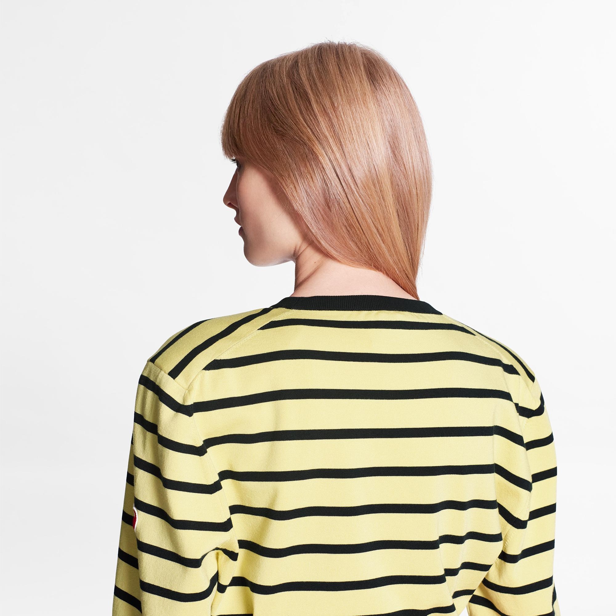 Long-Sleeved Sailor Stripe Crew Neck Pullover  - 4