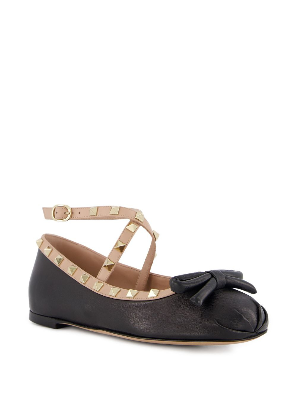 Rockstud leather ballerina shoes - 5