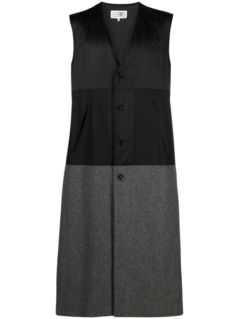 two-tone wool gilet - 1