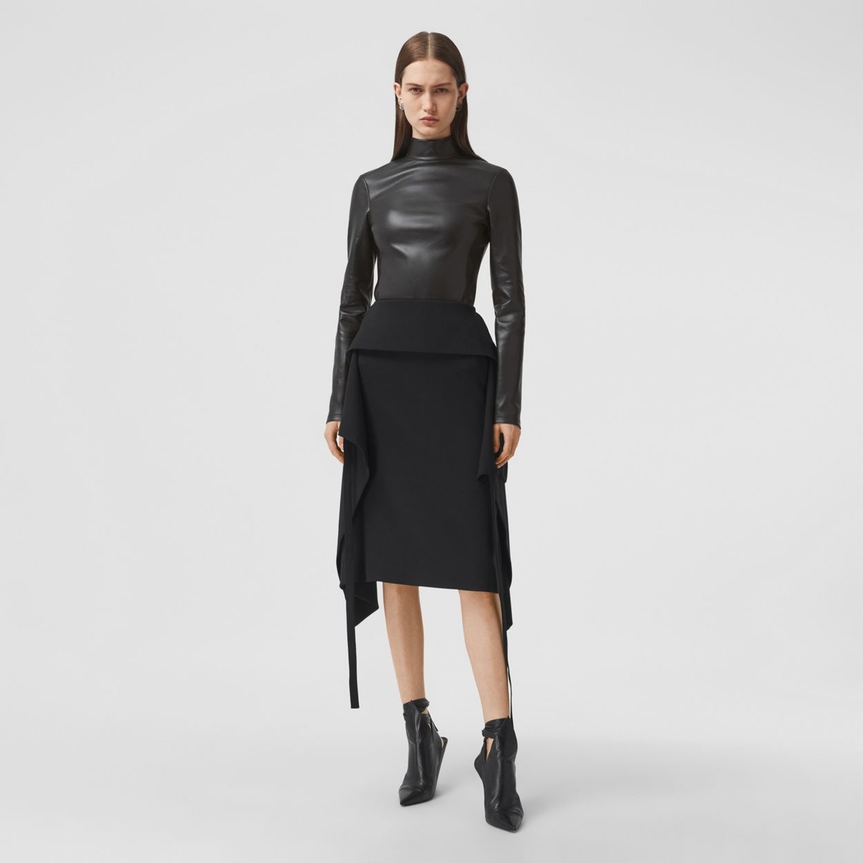 Stretch Lambskin Turtleneck Top - 2