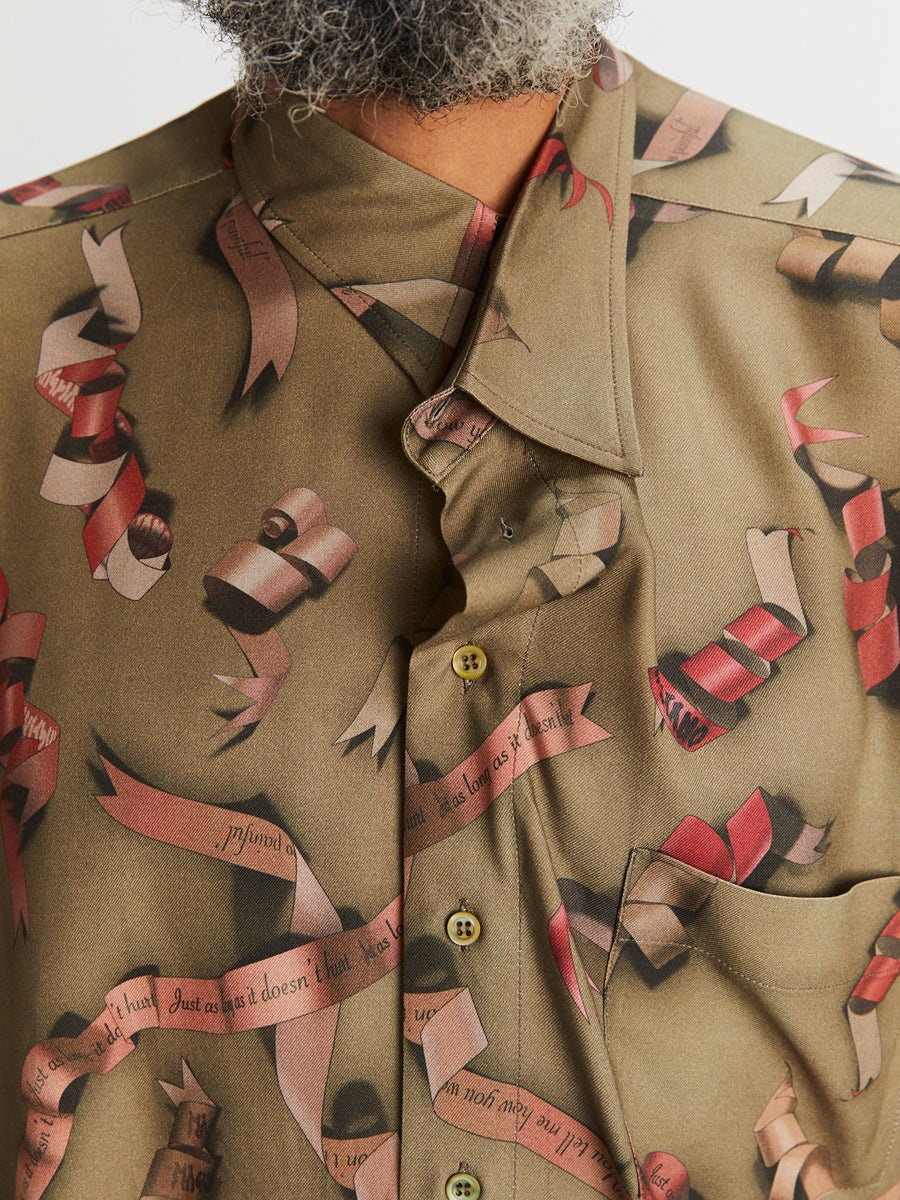 Ribbons Twisted Shirt Archive Green - 4