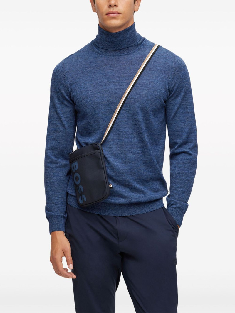 BOSS logo-print canvas crossbody bag outlook