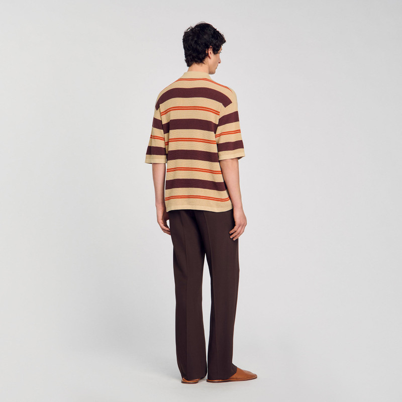 STRIPED KNIT POLO SHIRT 5