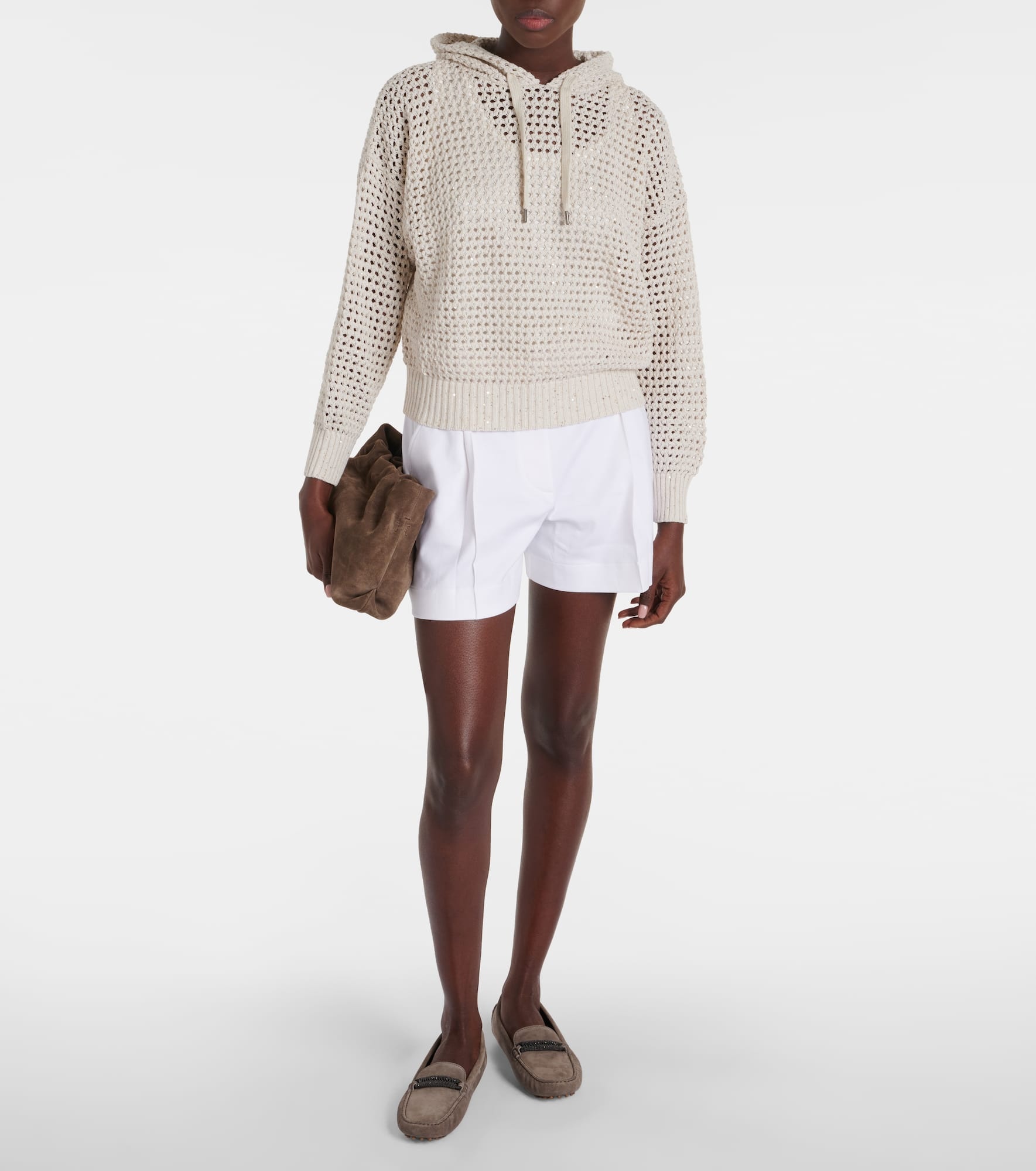 Pleated cotton shorts - 2