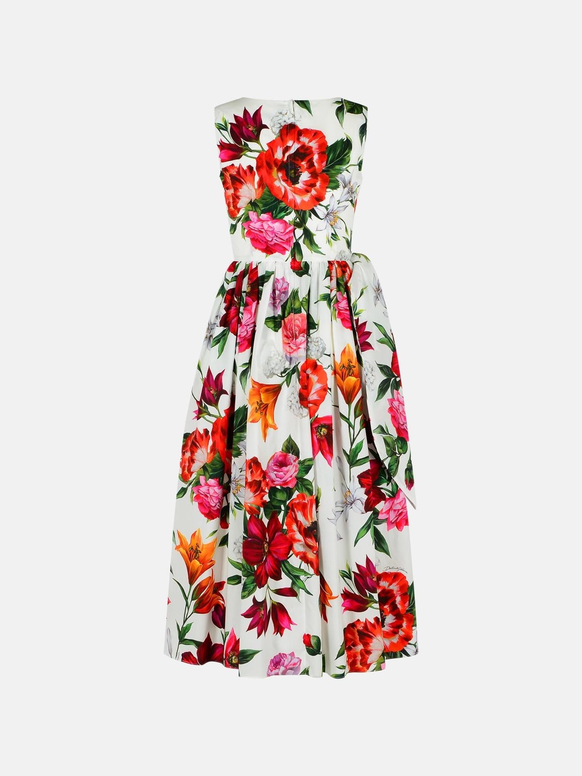 SLEEVELESS DRESS IN COTTON POPLIN FLOWER PRINT - 3