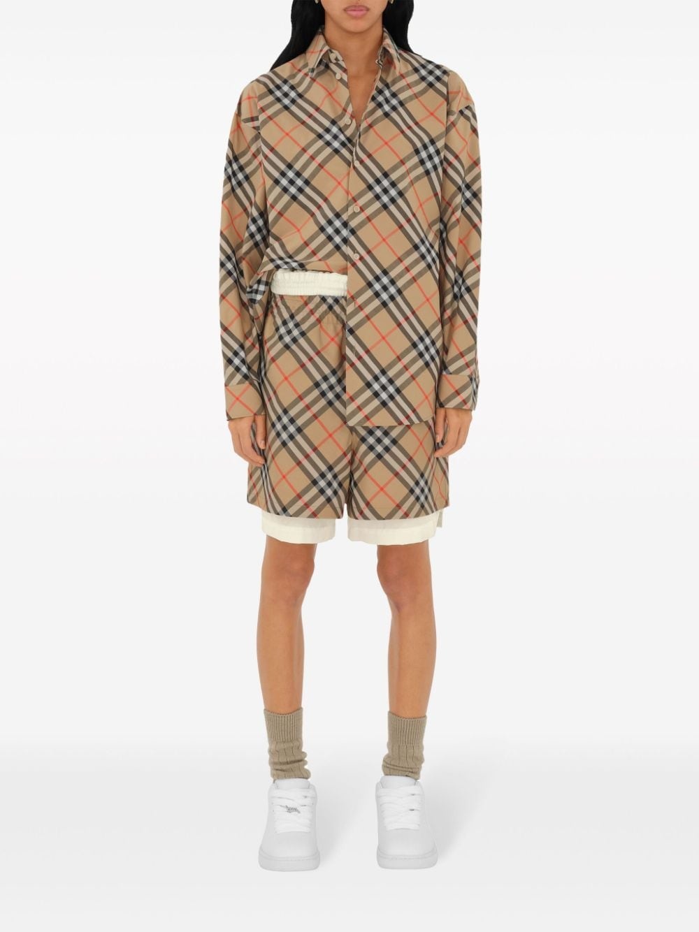 check-pattern cotton shirt - 2