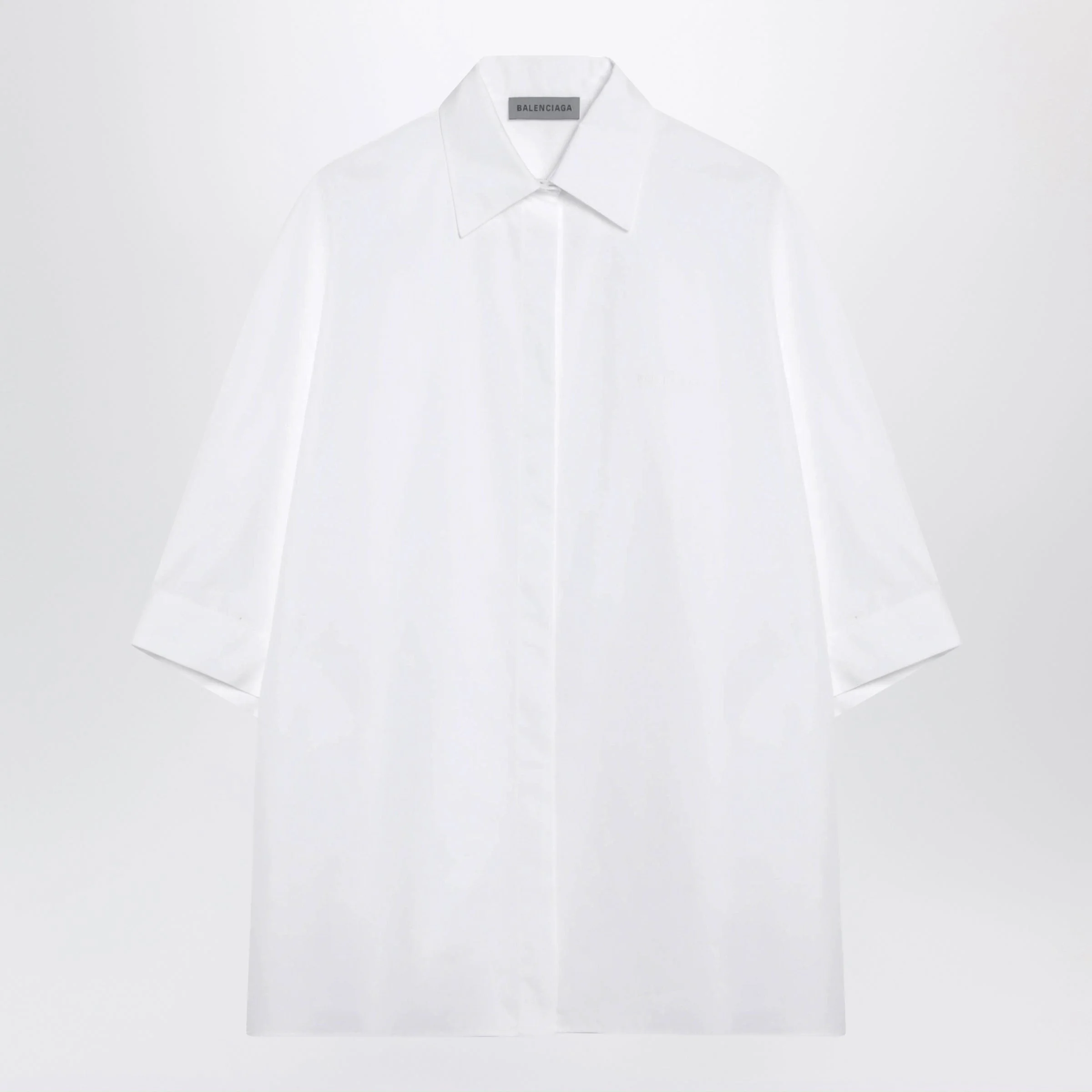 Balenciaga Oversized White Cotton Poplin Shirt Women - 1