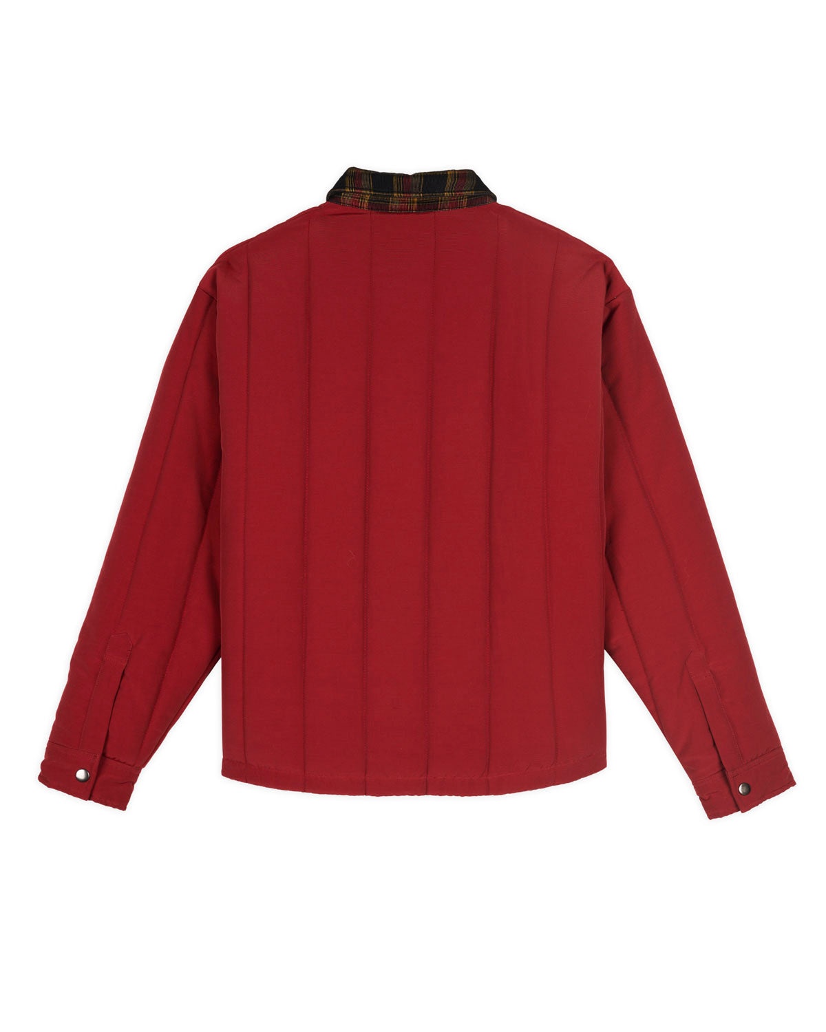 Puffer Button Up Shirt Jacket - Red - 2