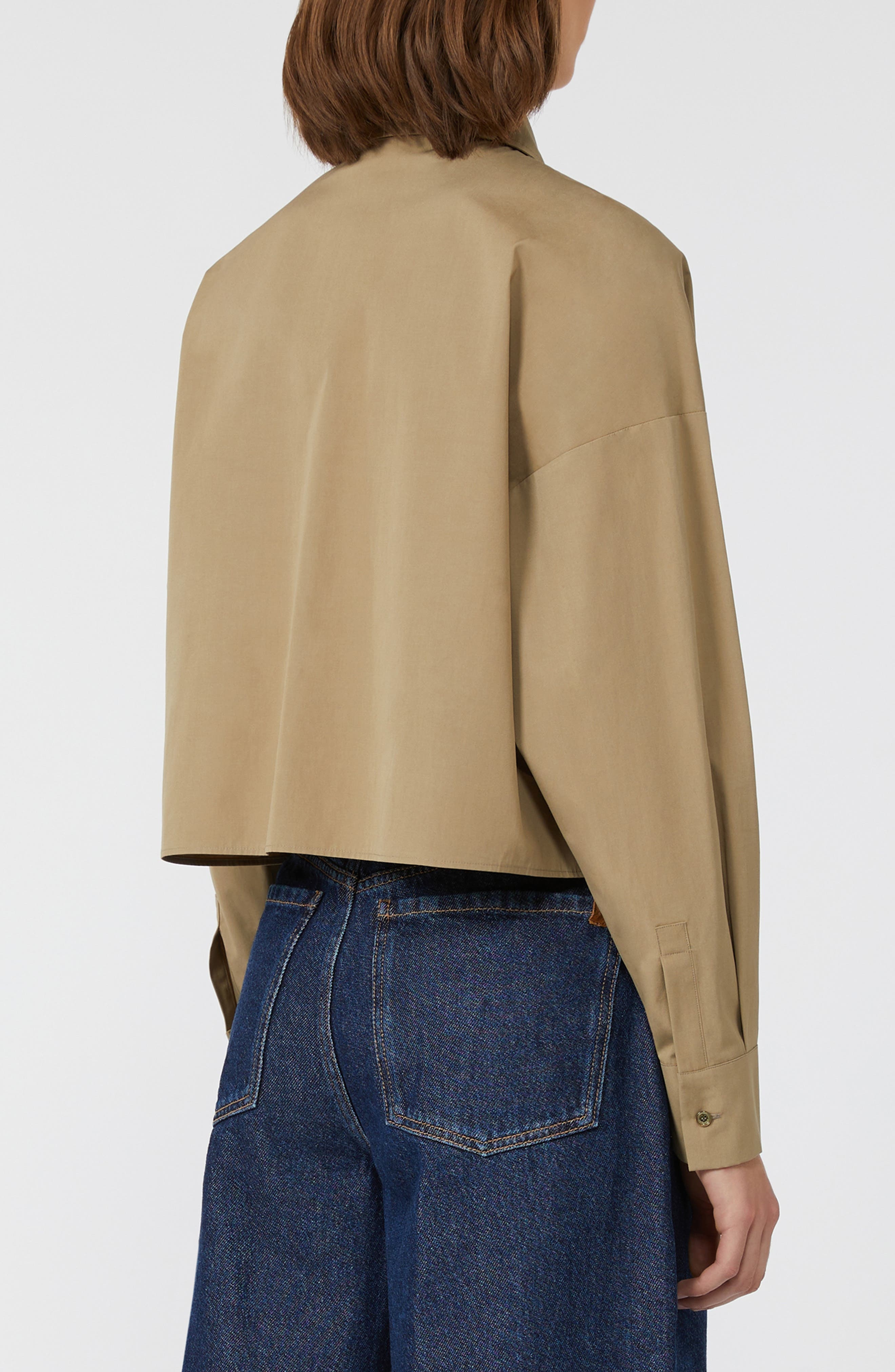 Weekend Max Mara Svago Boxy Cotton Button-Up Shirt in Desert at Nordstrom - 2