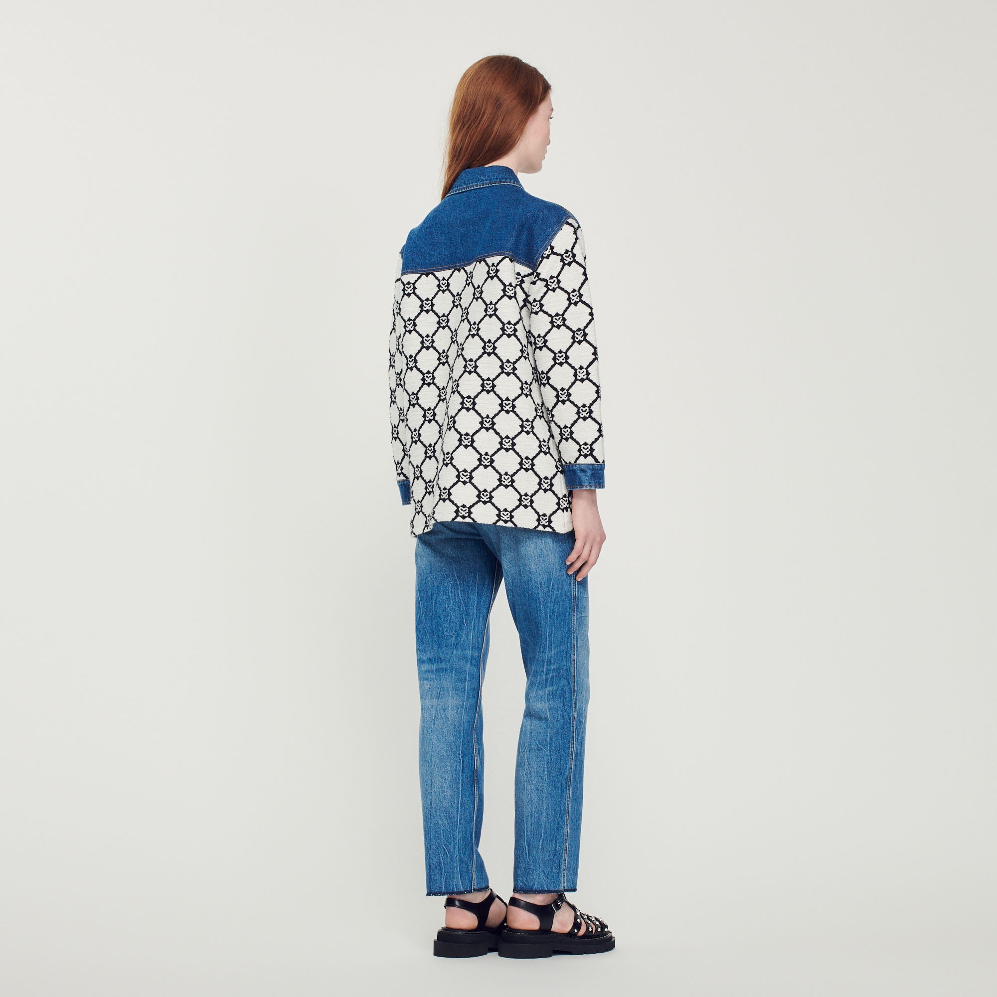 Knit and denim coatigan - 6