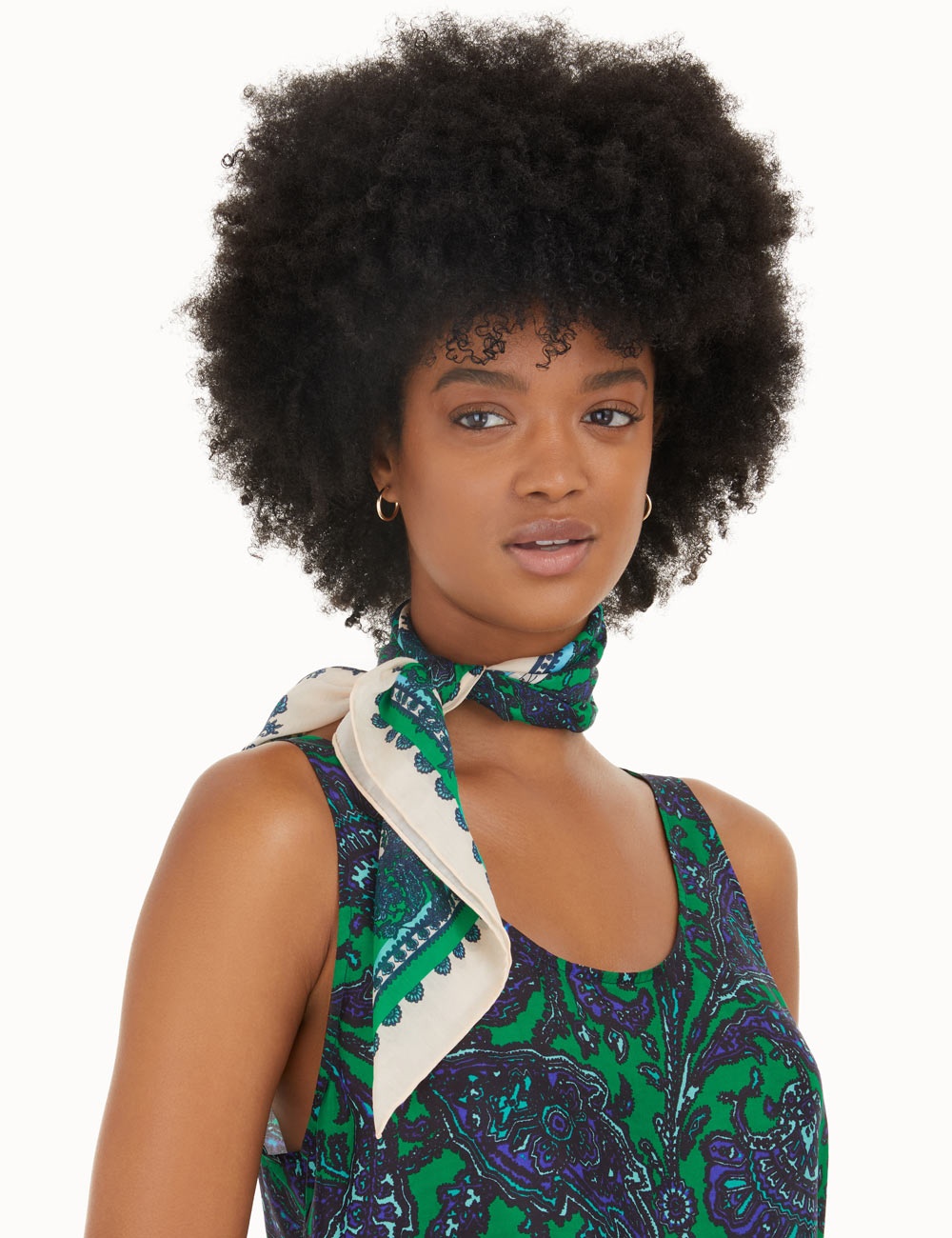 SILK COTTON SQUARE SCARF - 2