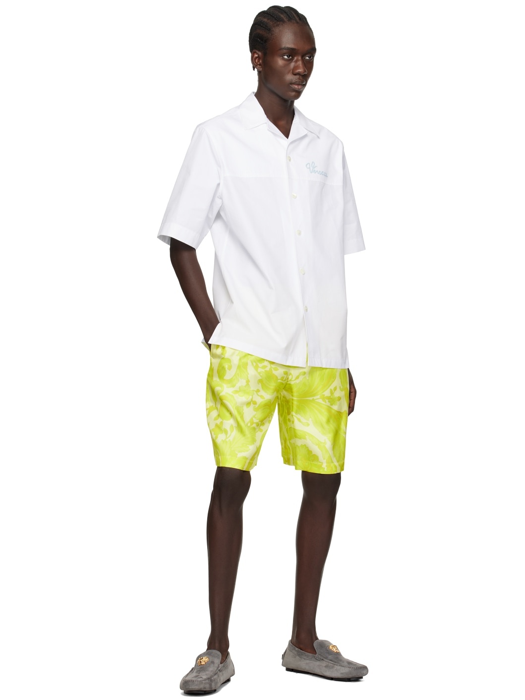 Yellow Barocco Shorts - 4