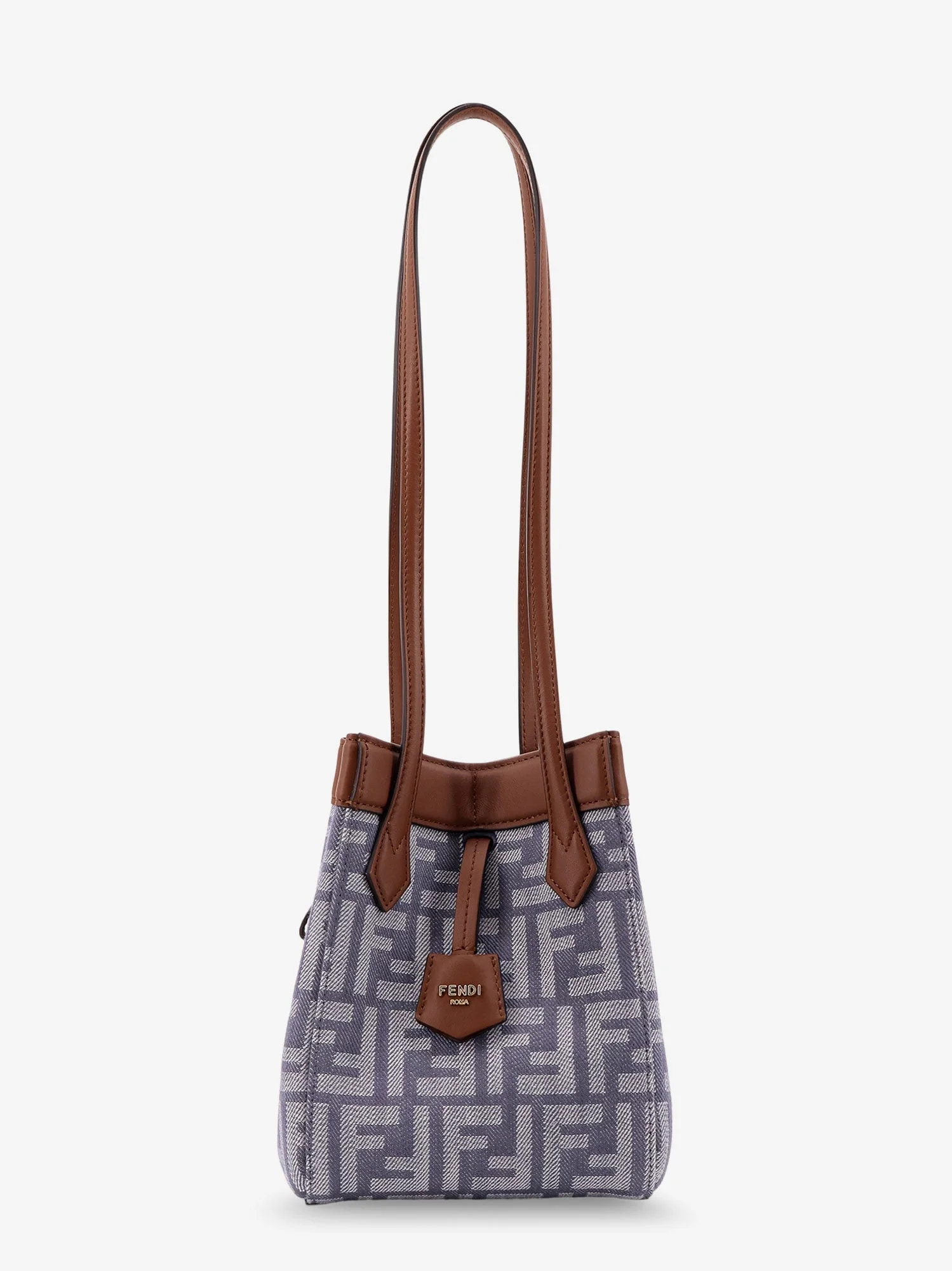 Origami Mini Ff Jacquard Fabric And Leather Shoulder Bag - 1
