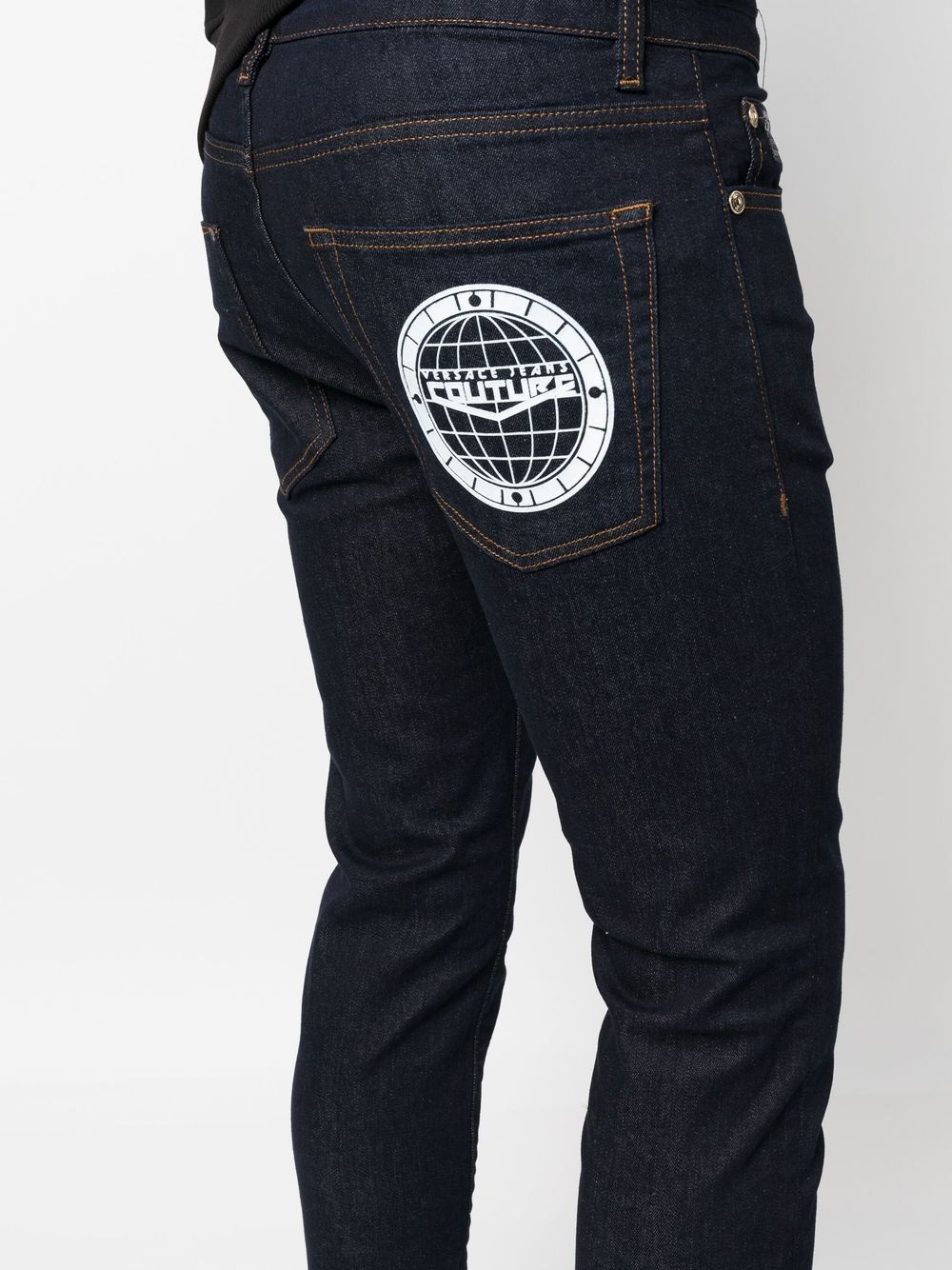 slim-cut logo-patch jeans - 5