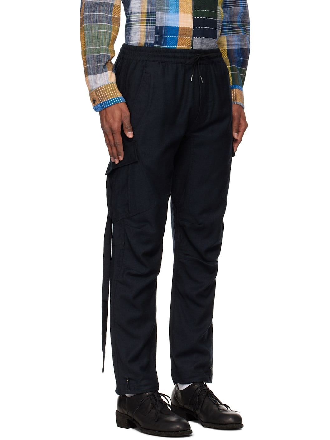 Black 6068 Merino Wool Track Cargo Pants - 2