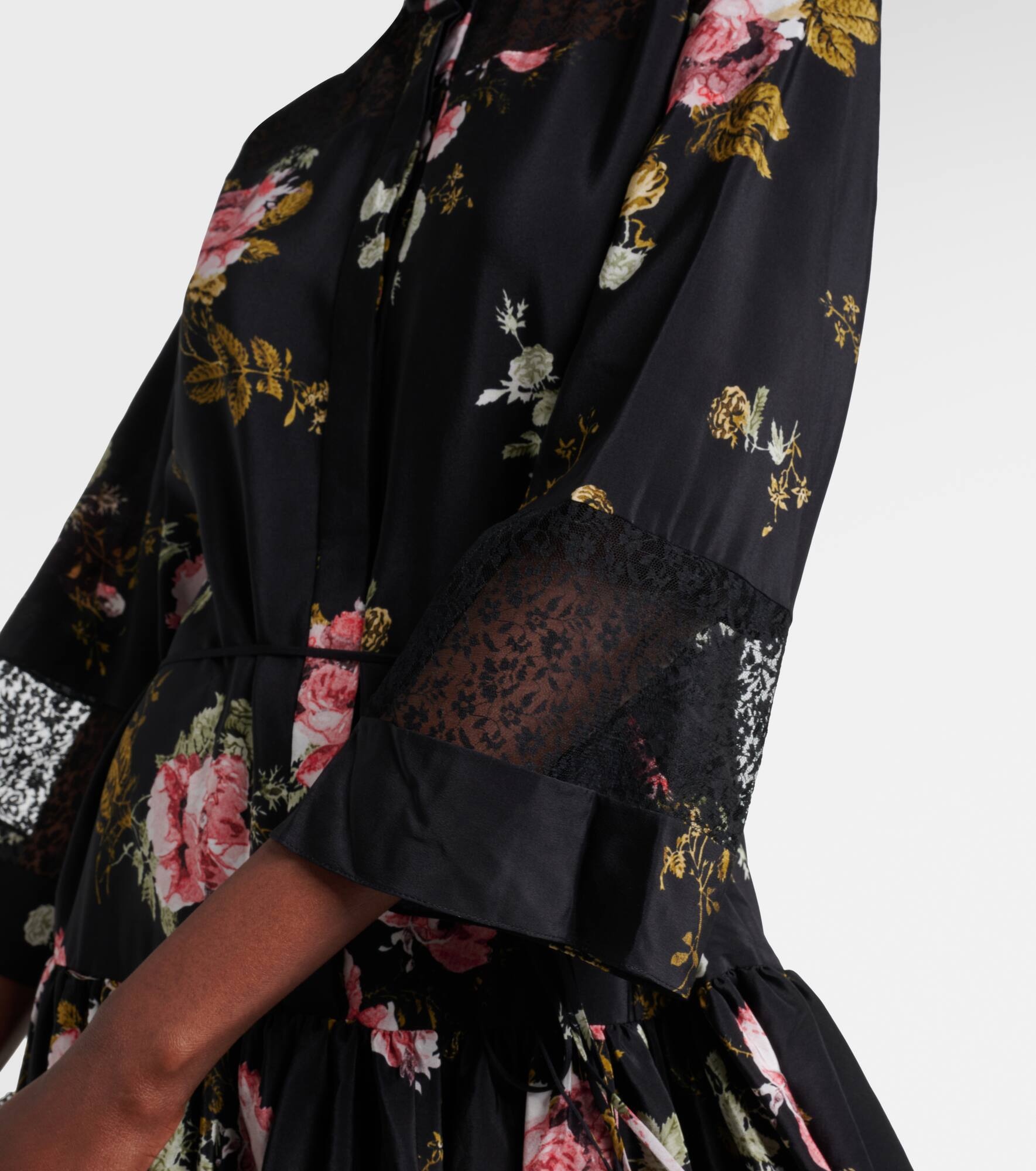 Floral silk crêpe de chine minidress - 5