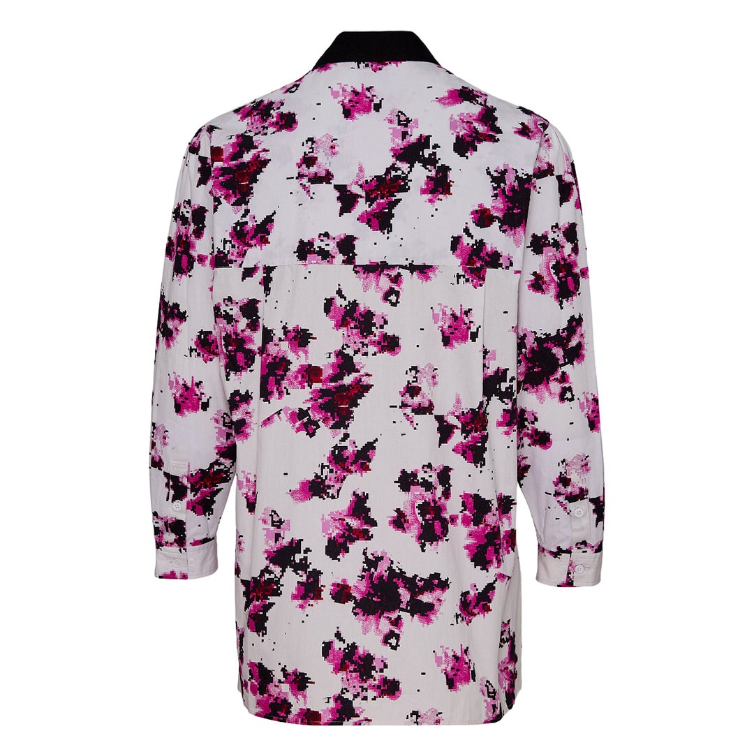 Broad Flower Print Big Blouse - 2