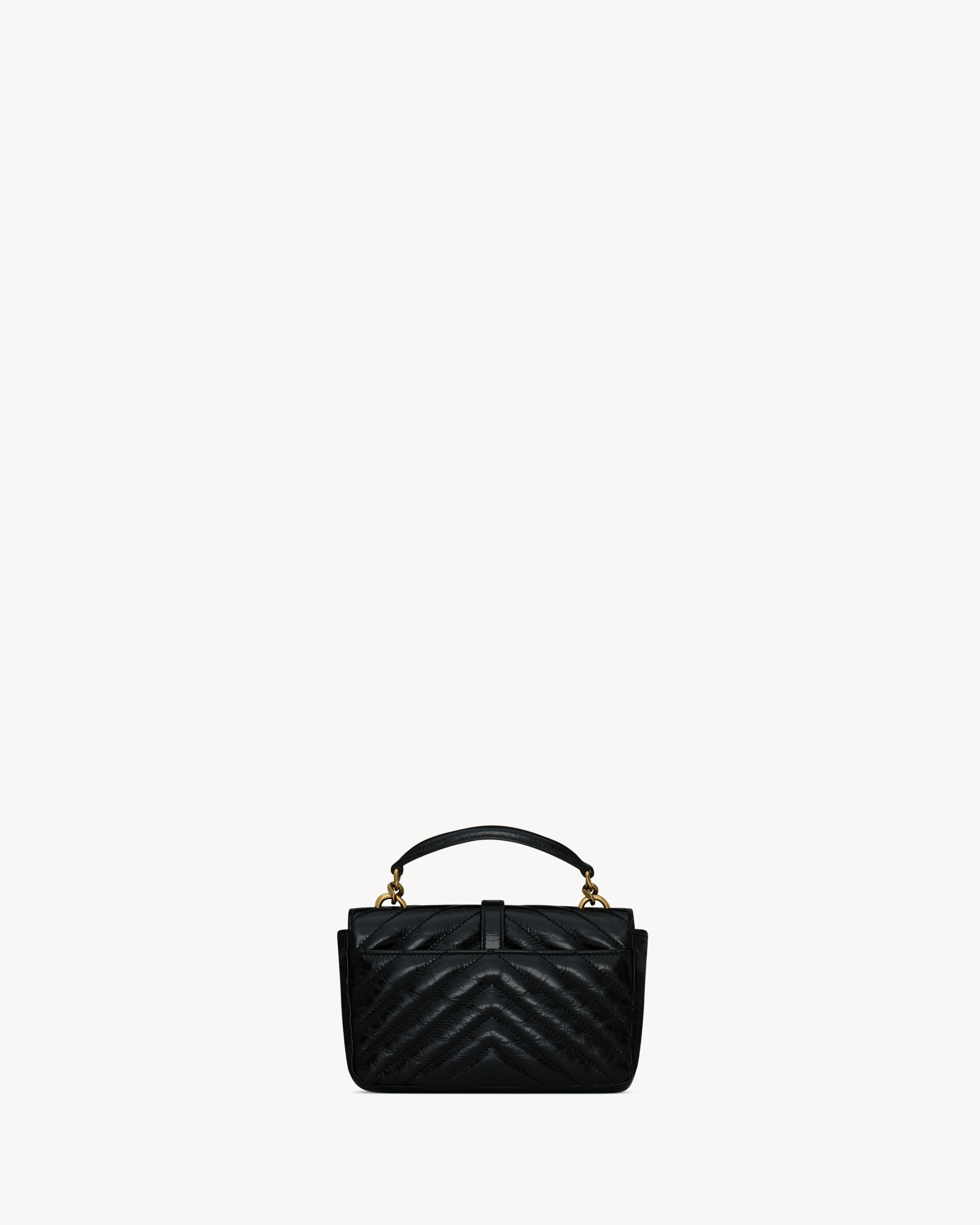 COLLEGE MINI CHAIN BAG IN SHINY CRACKLED LEATHER - 3