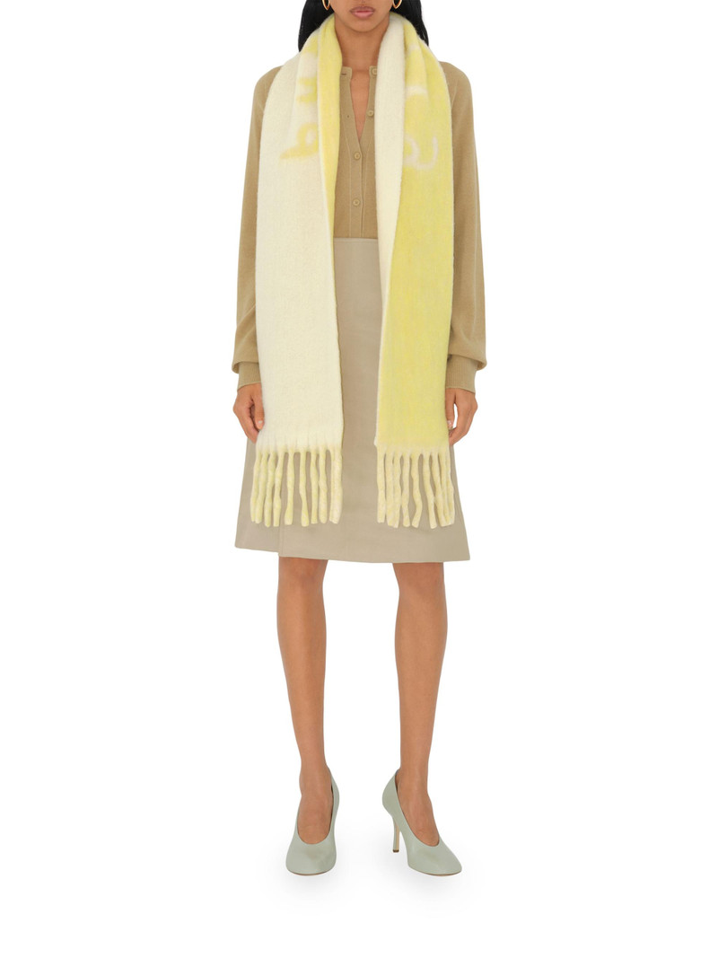 Women's Mu Logo Alpaca-Blend Jacquard Scarf - Sandstone 3