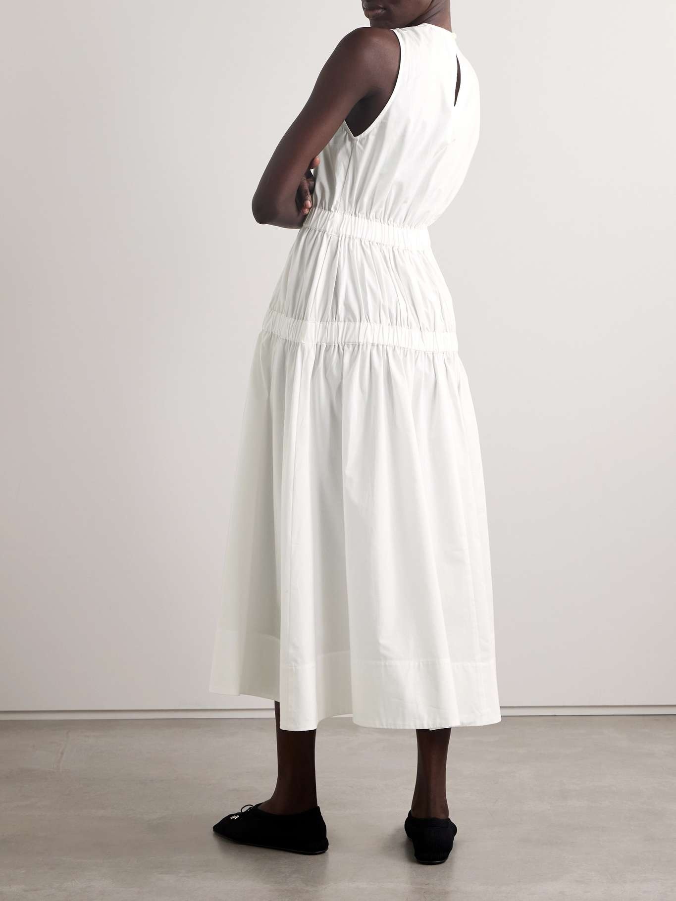 Libby tiered gathered cotton-poplin maxi dress - 3