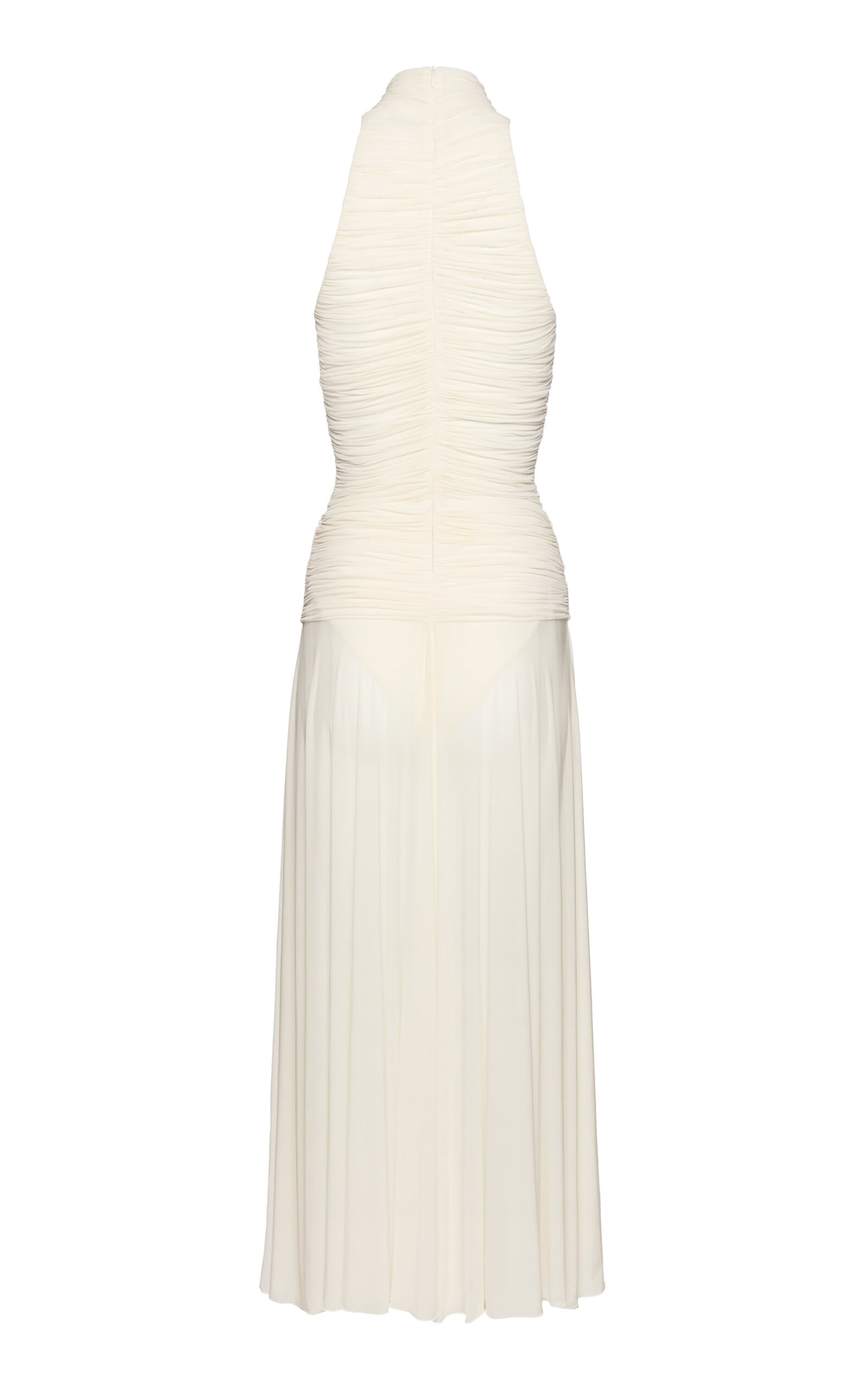 Halter Dropped Waist Dress white - 3