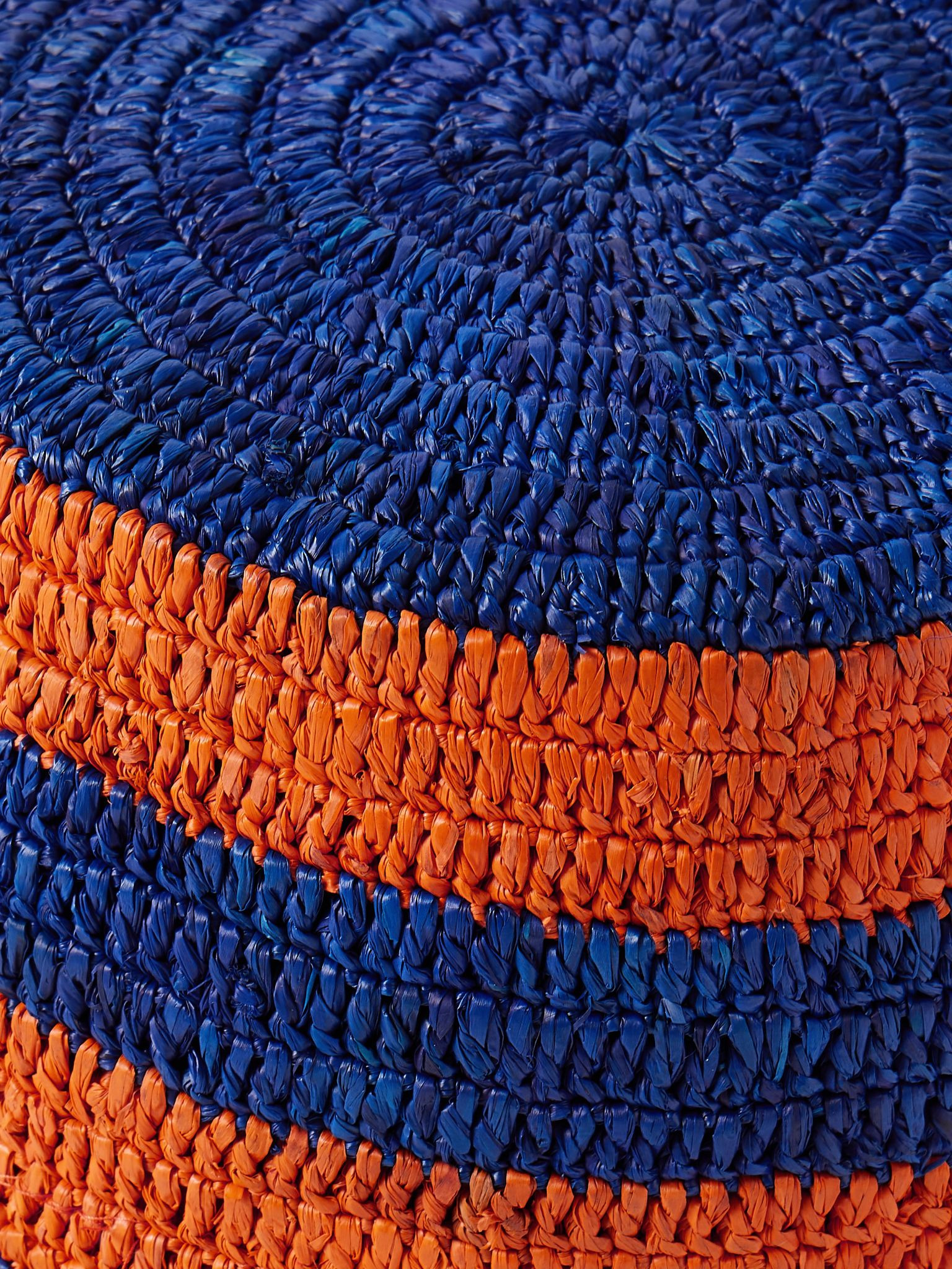 Striped raffia bucket hat Orange - 3