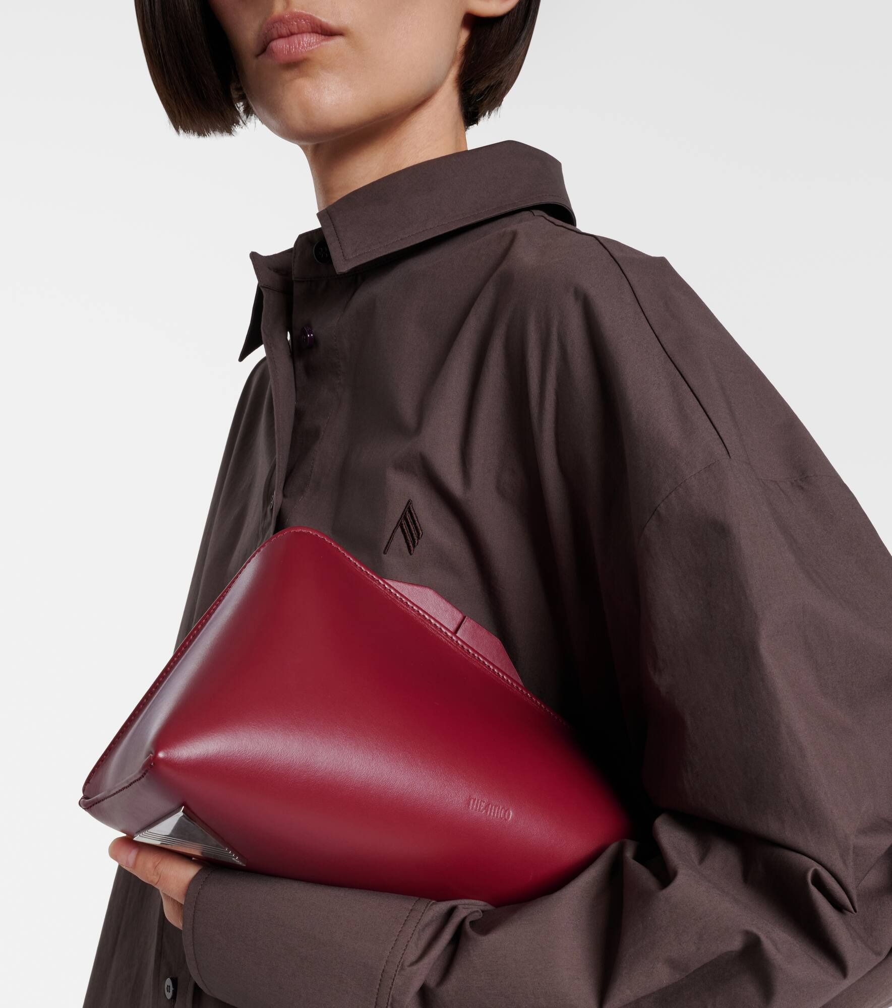 8.30 PM oversized leather clutch - 2