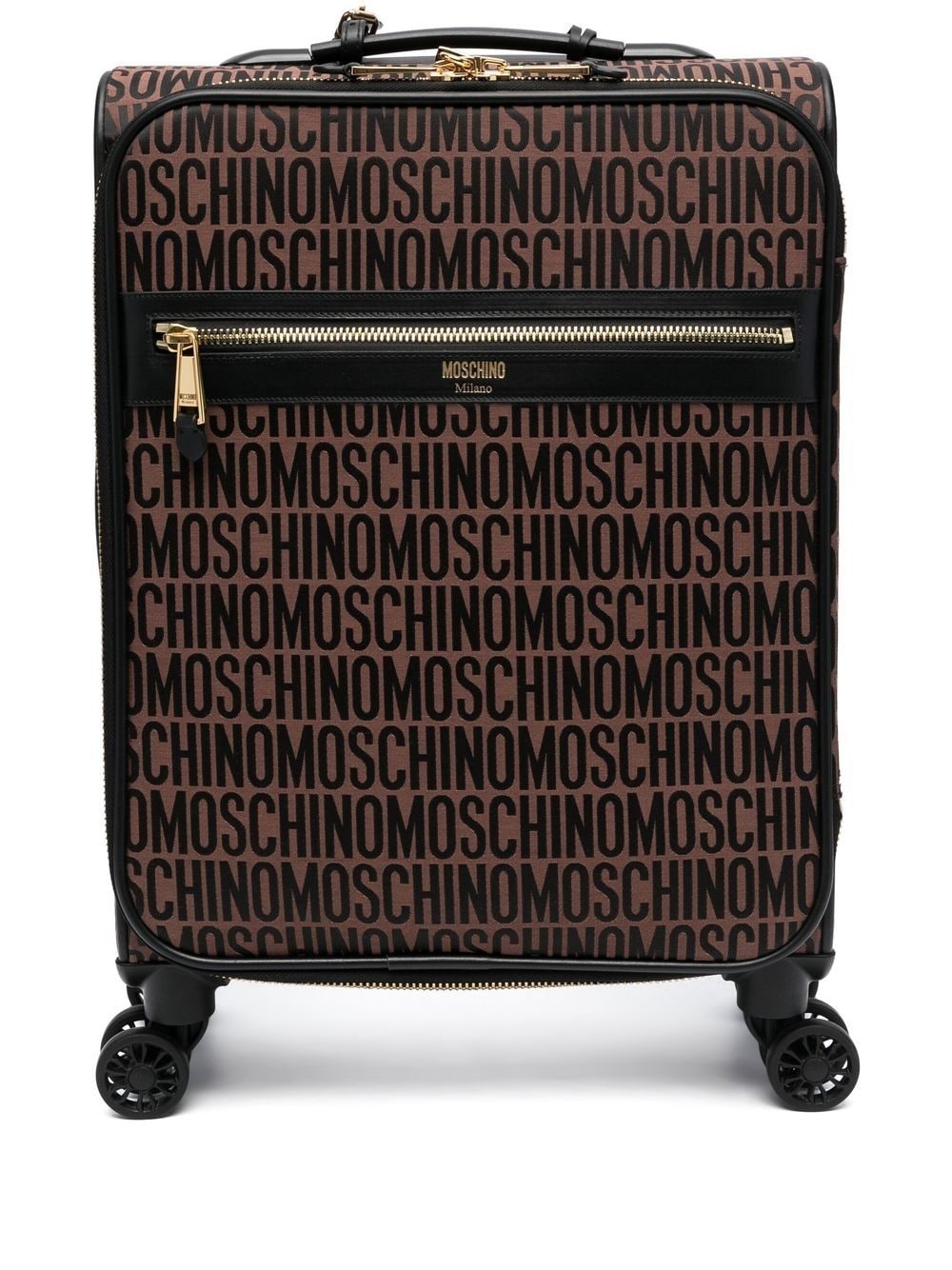 monogram-pattern leather suitcase - 1