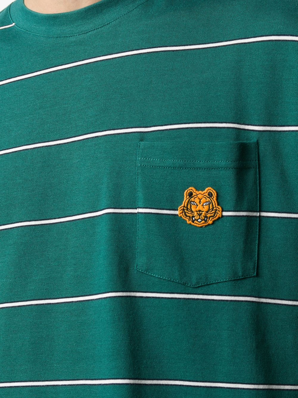 Tiger pocket striped T-shirt  - 5