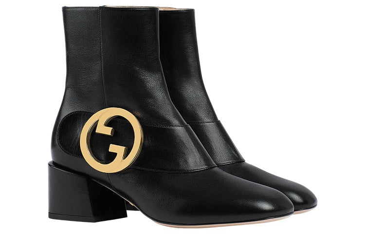(WMNS) Gucci Blondie Ankle boot 'Black Leather' 700016-C9D00-1000 - 2