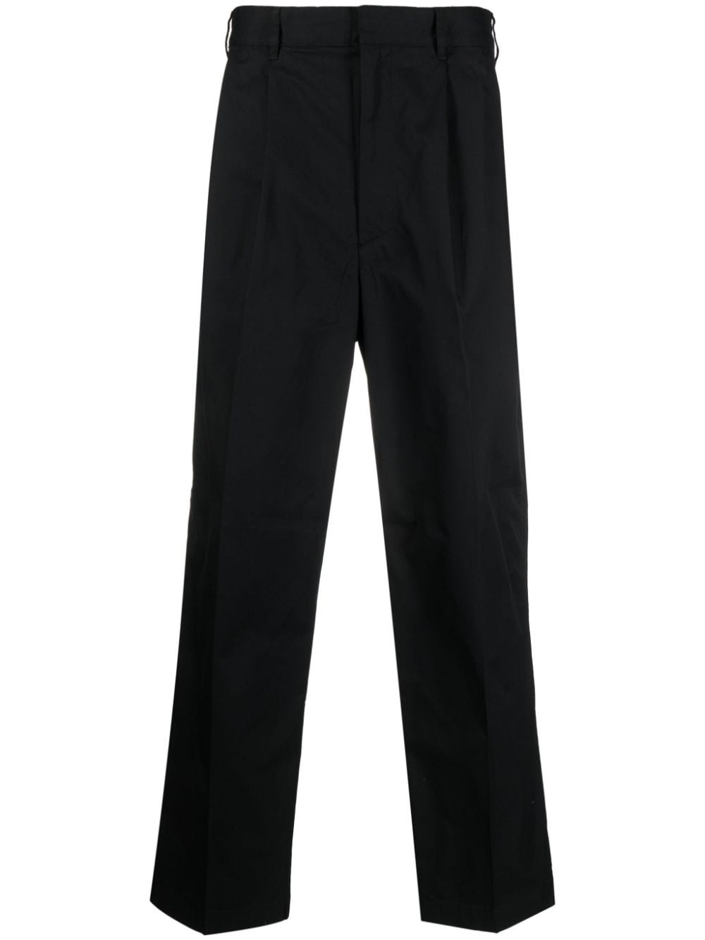 pleat-detail straight-leg trousers - 1