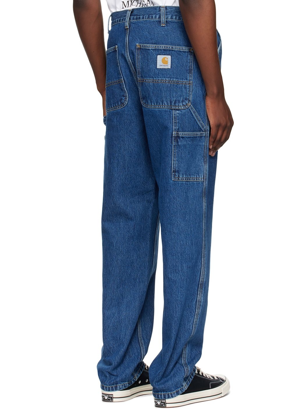 Blue Single Knee Jeans - 3
