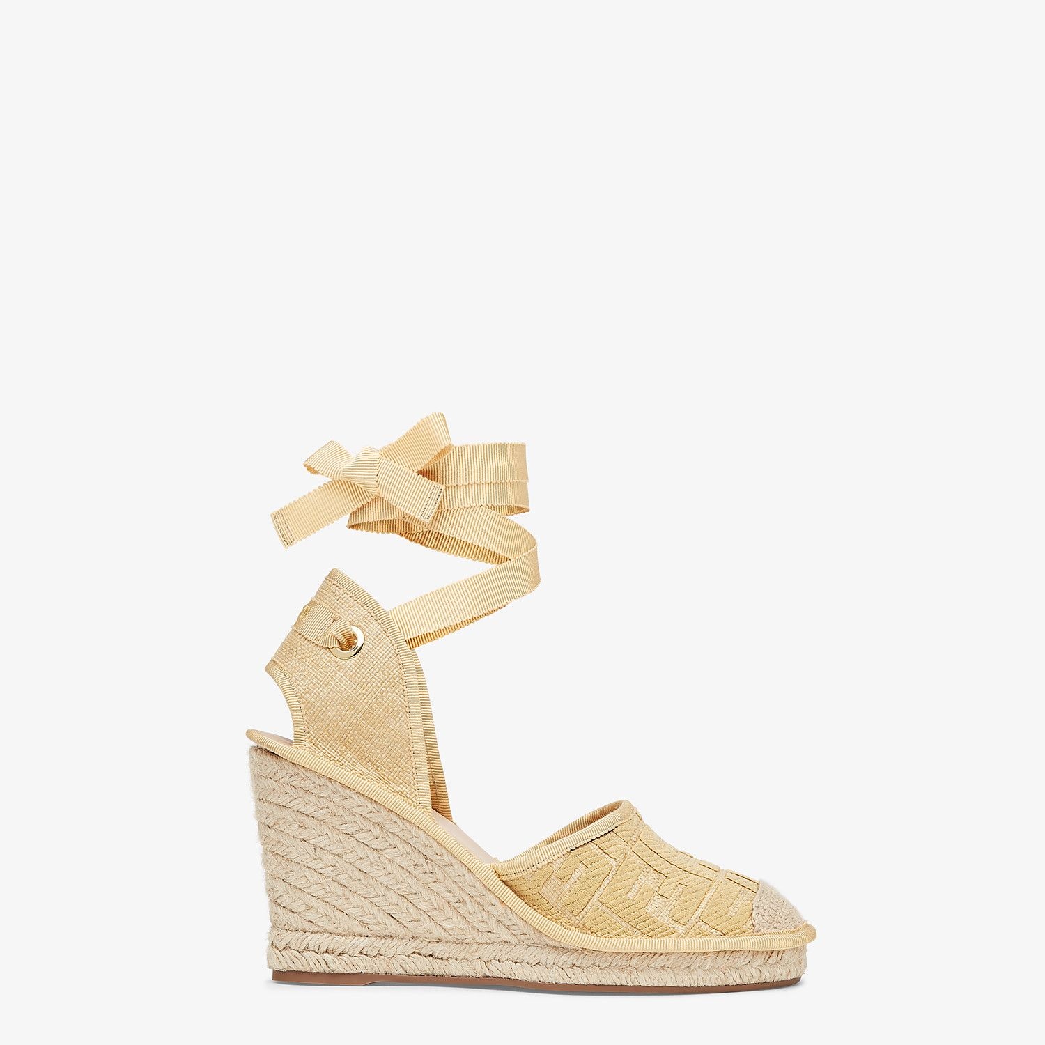 Beige raffia espadrilles - 1