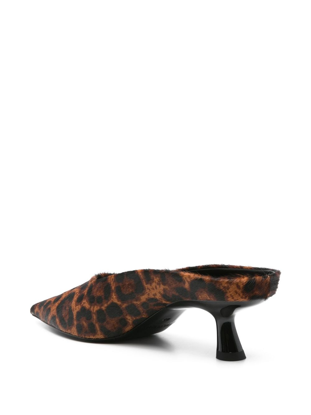 leather heeled mules - 3