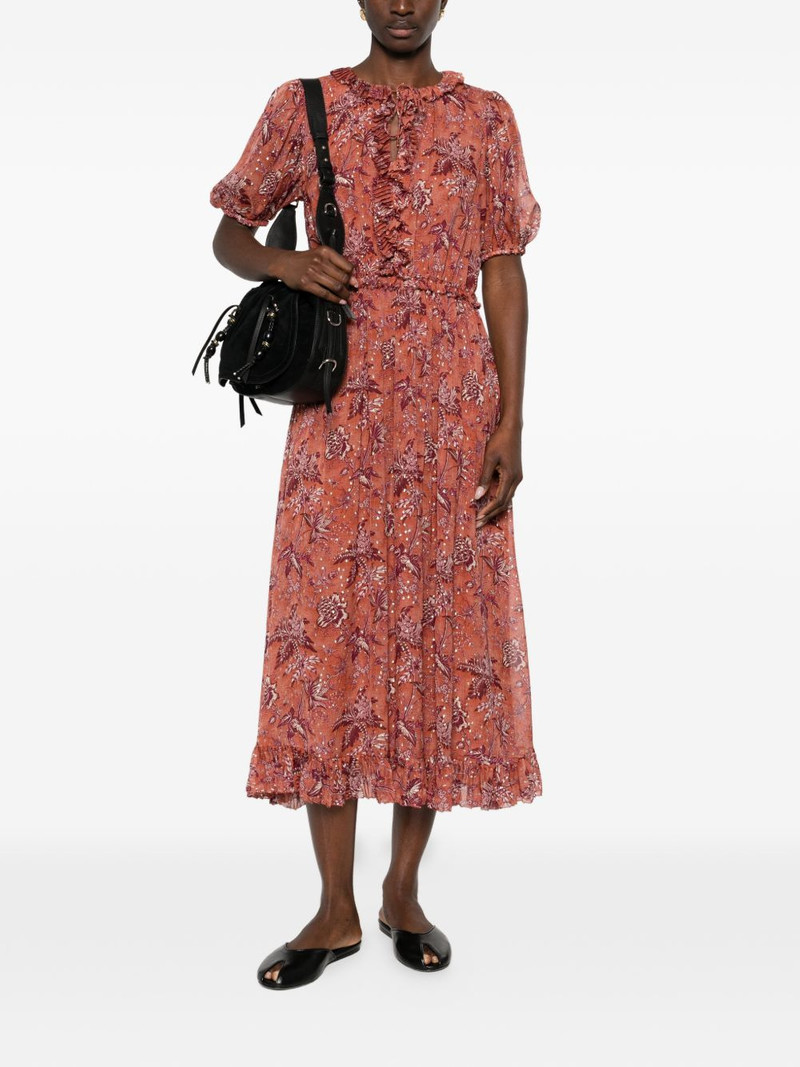 ULLA JOHNSON Rosamunde ruffled floral-pattern midi dress outlook