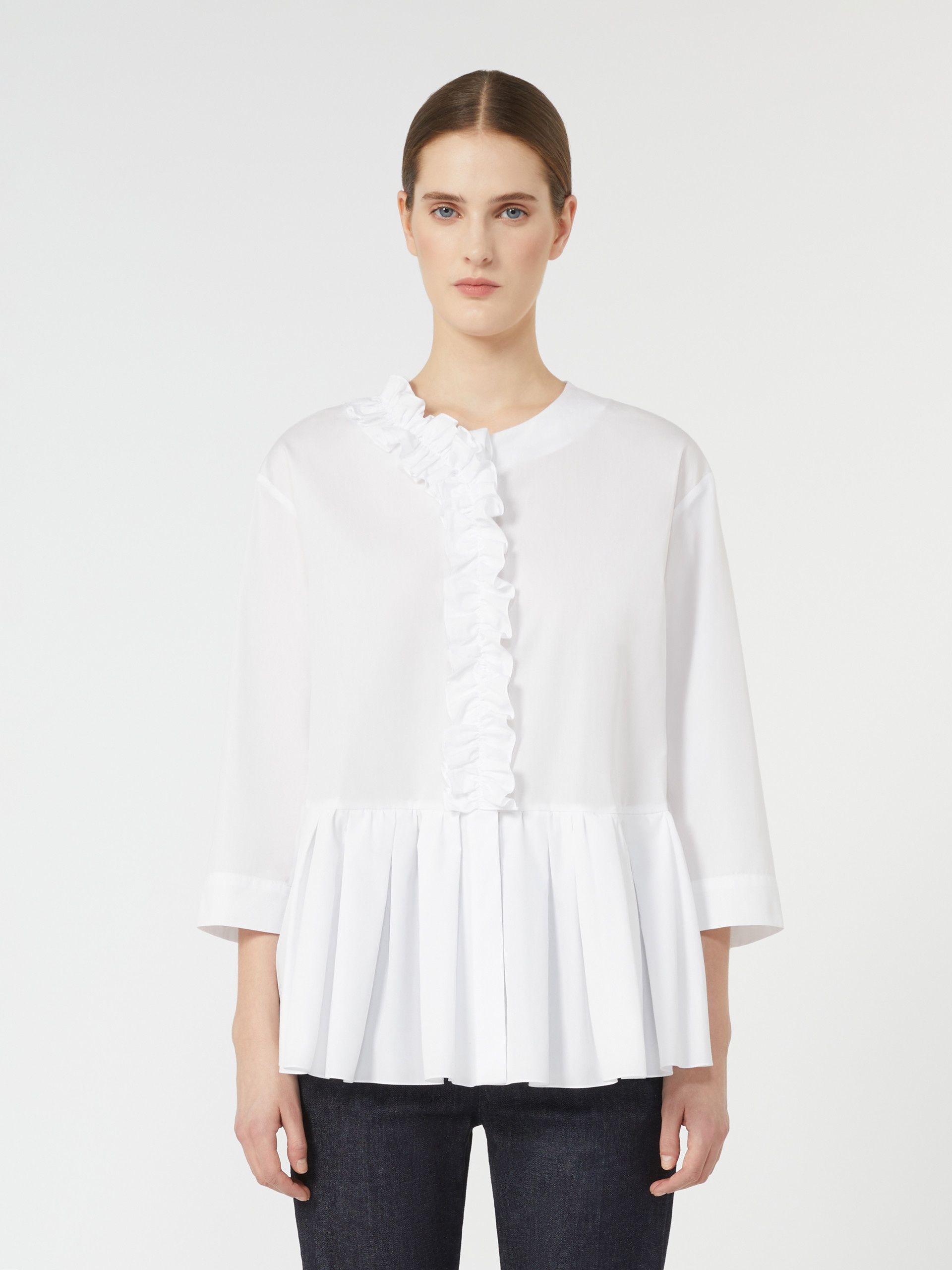 MUSA Flounce-detail washed cotton shirt - 3