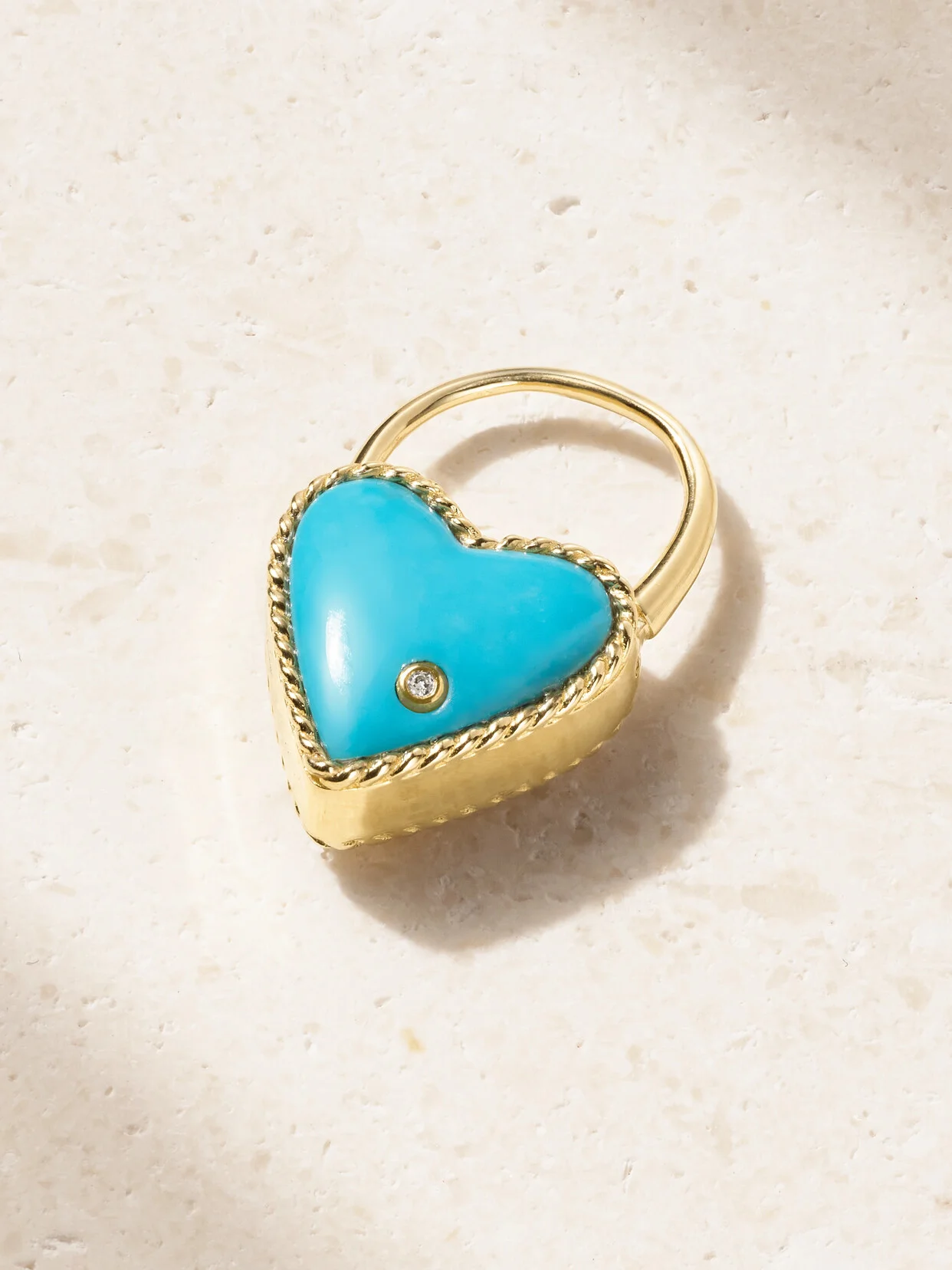 9-karat Gold, Turquoise And Diamond Single Earring - 1