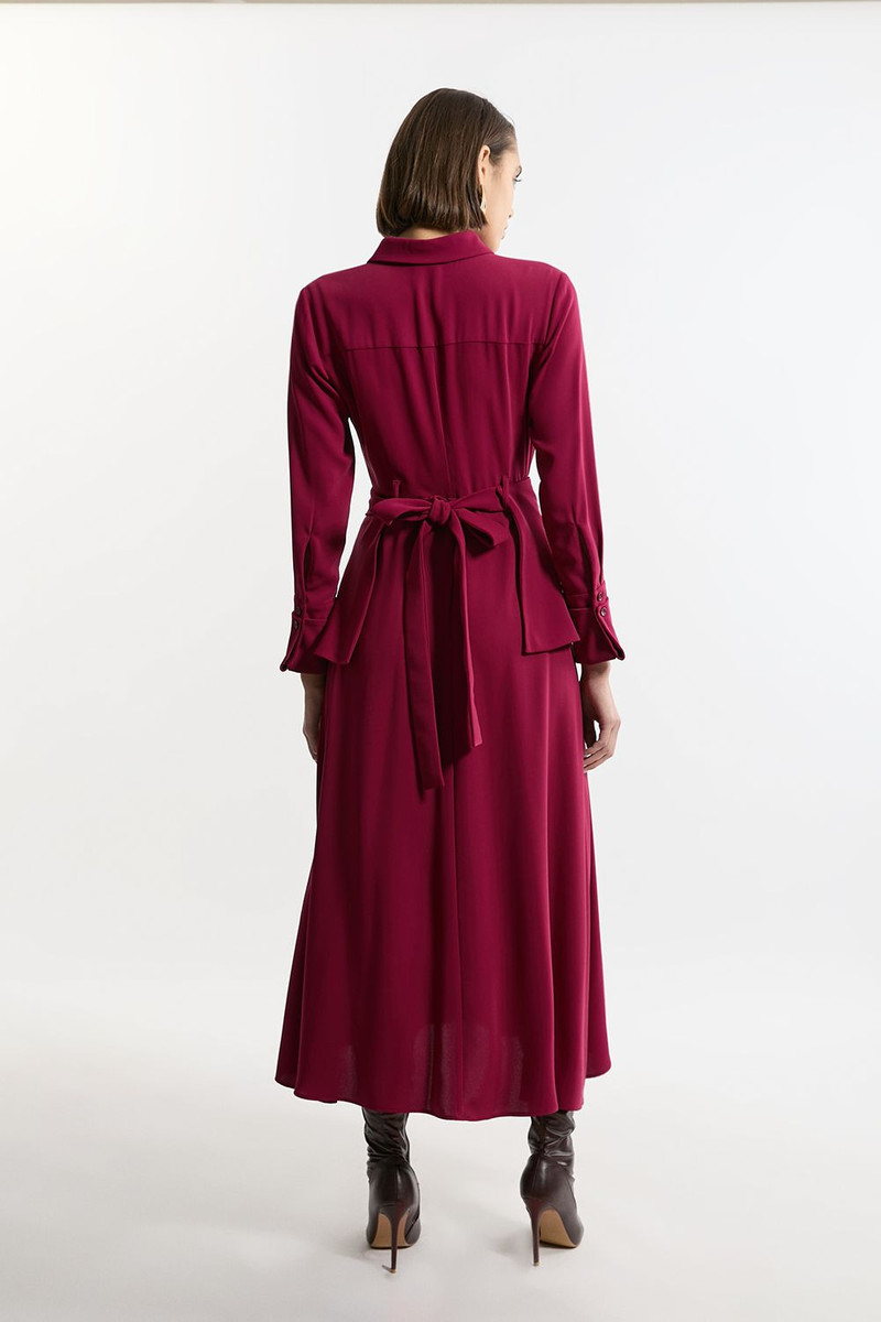 Petite Soft Tailored Belted Maxi Shirt Dress 6