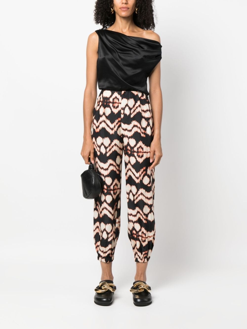 abstract-print straight trousers - 2
