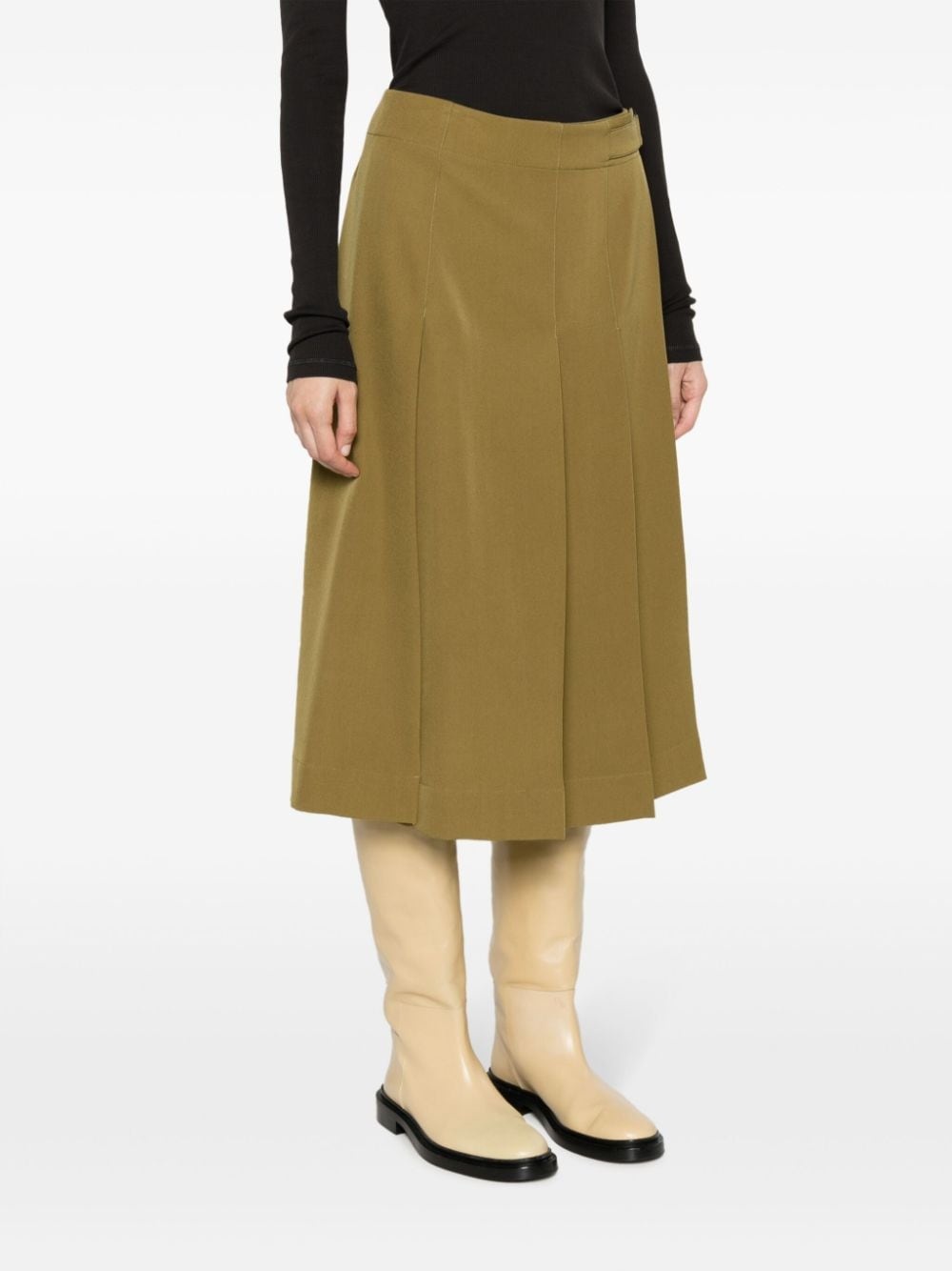 pleated wool wrap skirt - 3