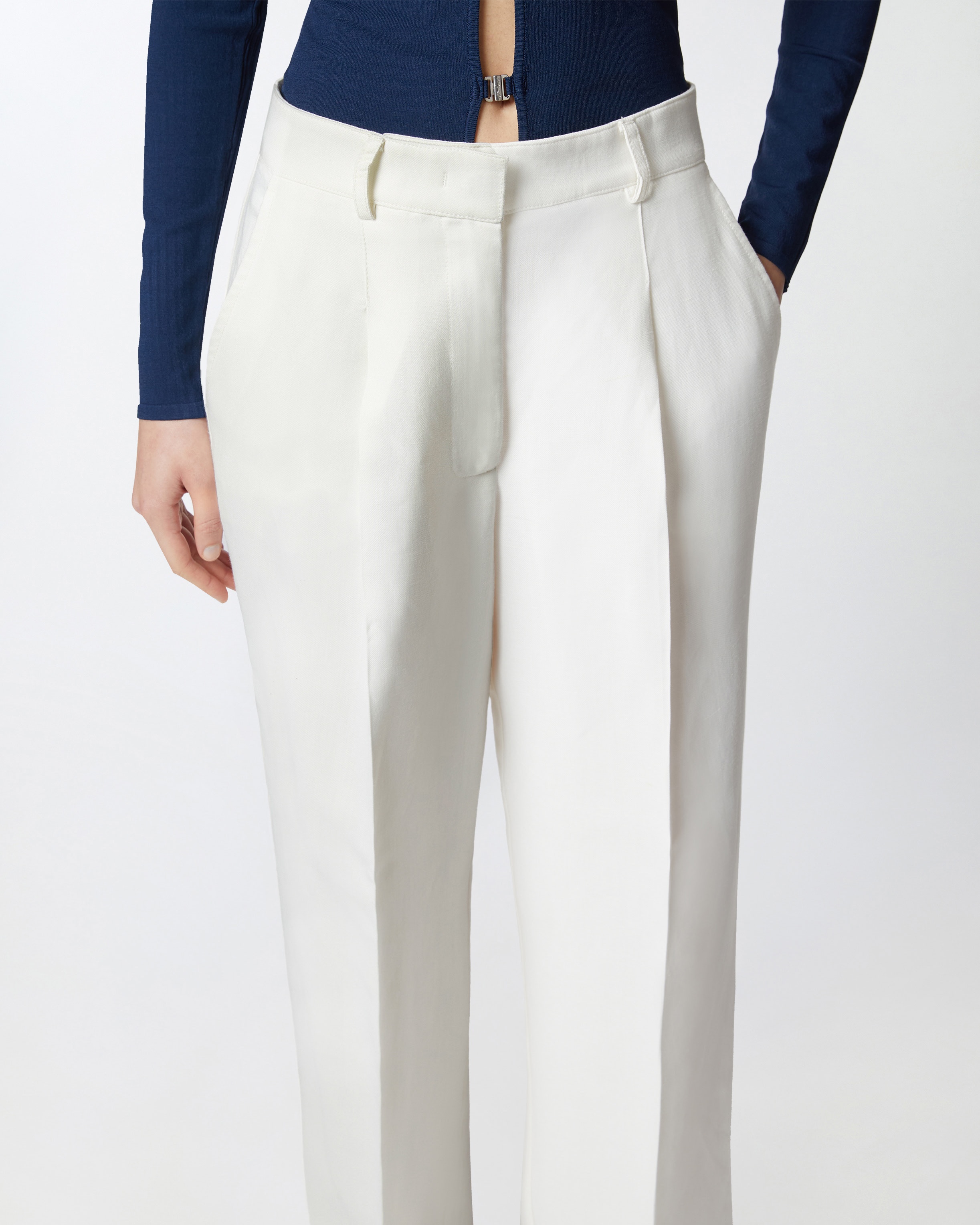 LINEN PALAZZO TROUSERS WITH POCKETS - 5