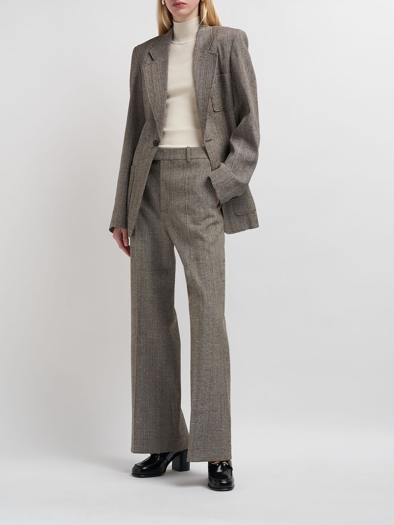 Bottega Veneta Flared silk & viscose pants | luisaviaroma