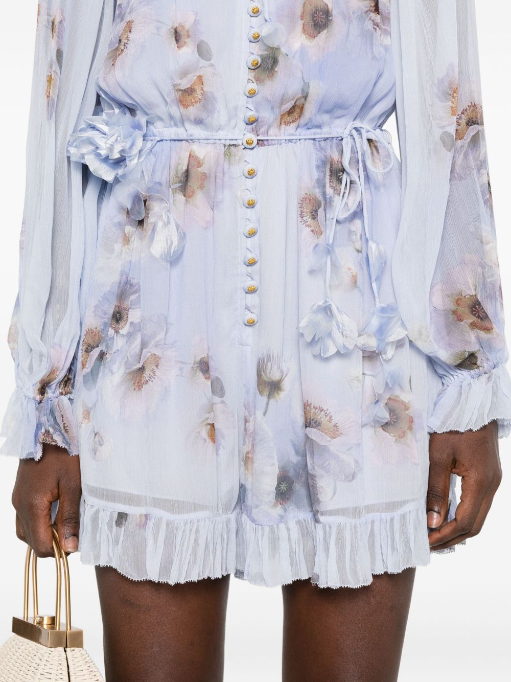 floral ruffled playsuit - 5