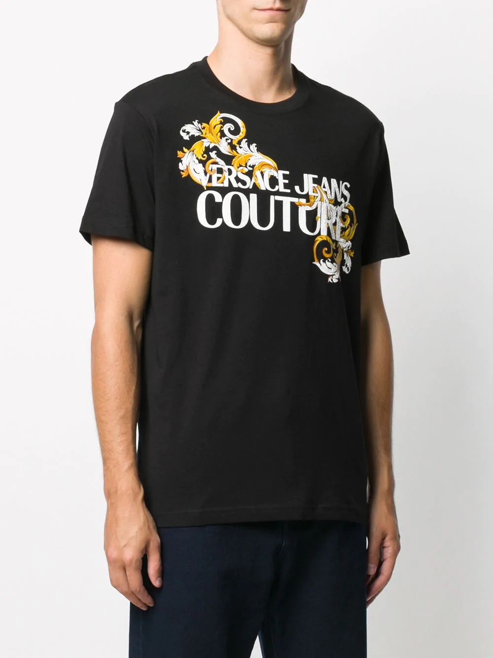 Logo Baroque-print cotton T-shirt - 3