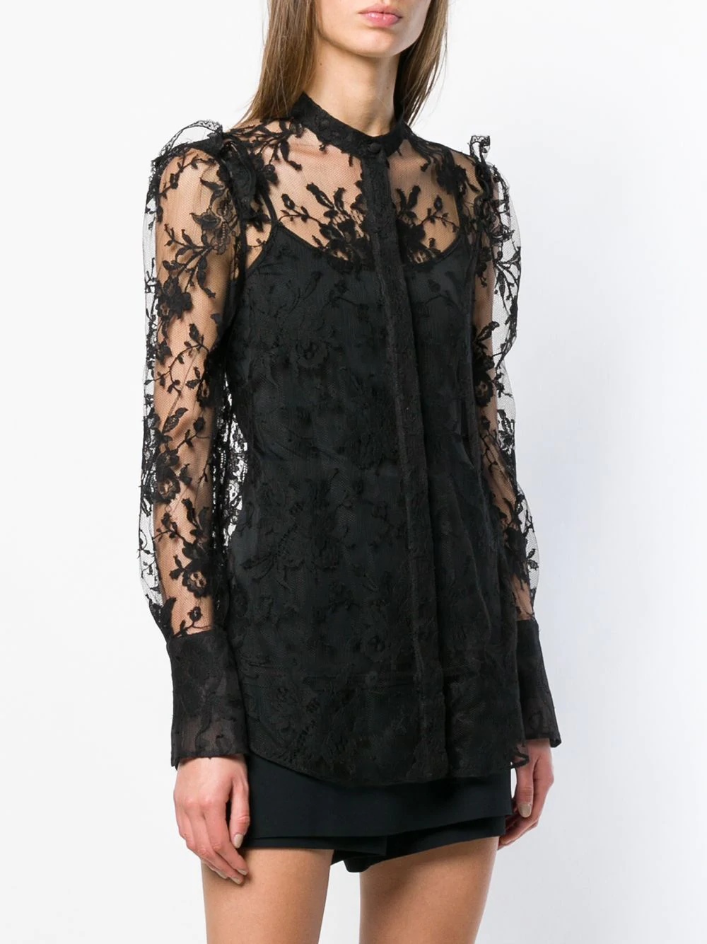 sheer lace shirt - 3