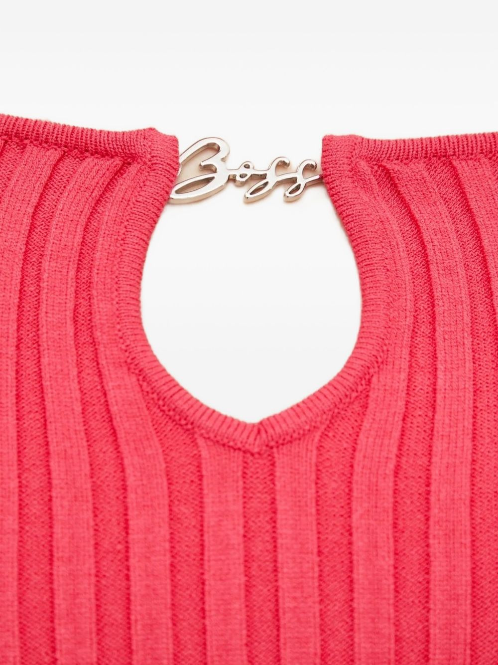 ribbed keyhole midi dress - 4
