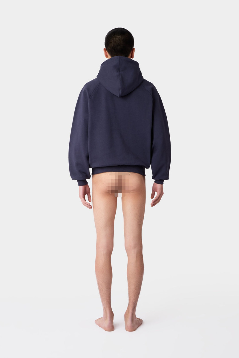 SMALL LOGO EMBROIDERED HOODIE /  blue 8