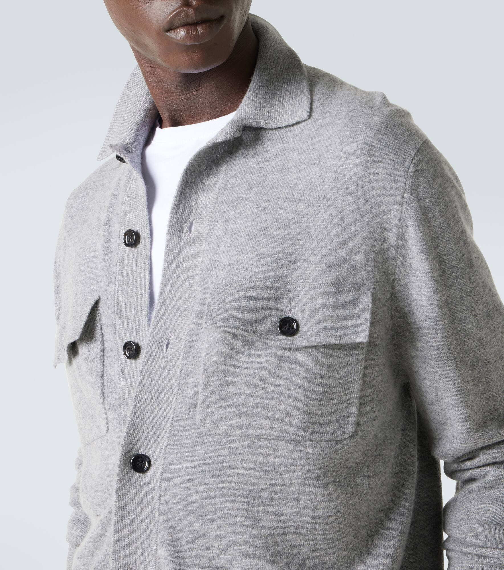 Wool and cashmere overshirt - 6