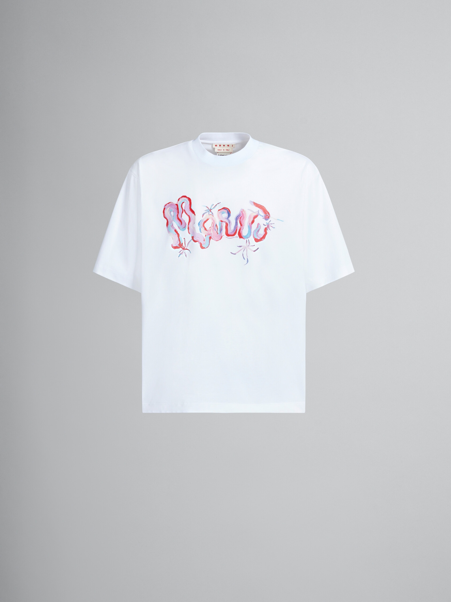 Marni Kids graphic-print cotton shirt - White
